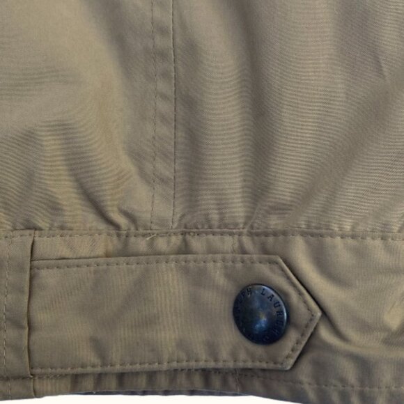 Polo Ralph Lauren Men's Jacket Medium Tan Fleece Lining Full Zip Roll-up Hood XL - Picture 12 of 16